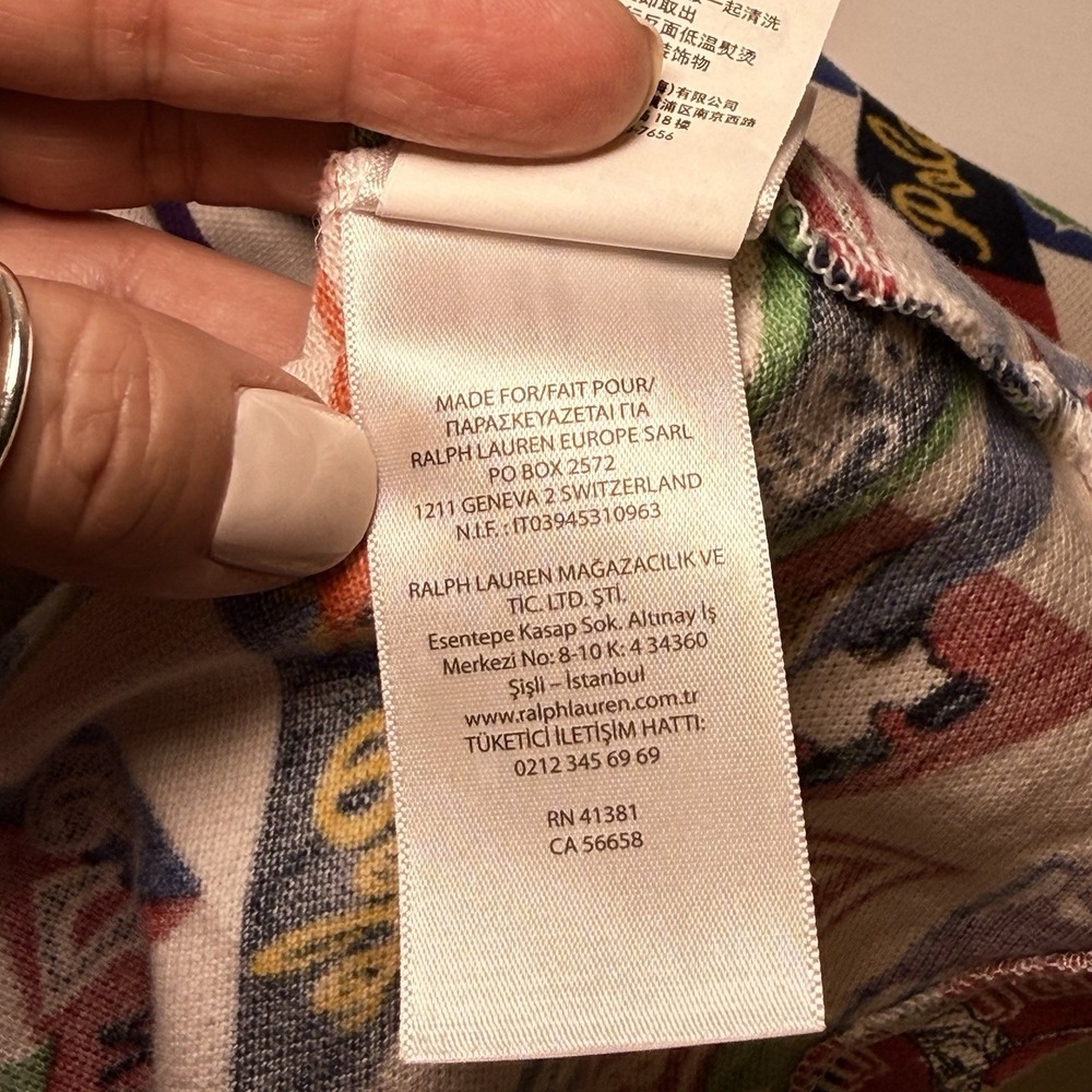 Polo Ralph Lauren Pennant Flag Shirt Baseball Bears All Over Print Sz L * READ* - Picture 12 of 14